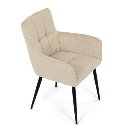 Moderní jídelní židle Autronic Židle jídelní, krémová látka, černý kov (DCH-P3146 CRM2) (24)