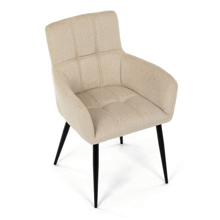 Moderní jídelní židle Autronic Židle jídelní, krémová látka, černý kov (DCH-P3146 CRM2) (25)