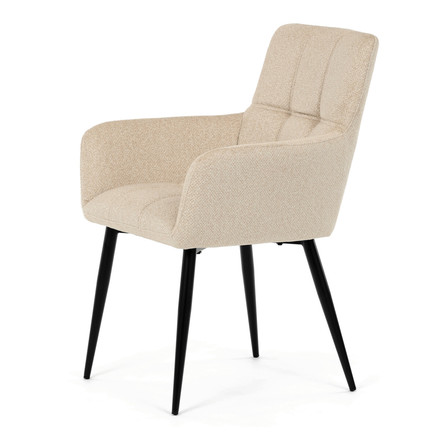 Moderní jídelní židle Autronic Židle jídelní, krémová látka, černý kov (DCH-P3146 CRM2) (4)