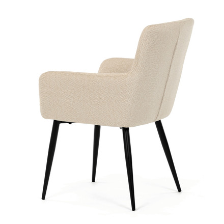 Moderní jídelní židle Autronic Židle jídelní, krémová látka, černý kov (DCH-P3146 CRM2) (6)