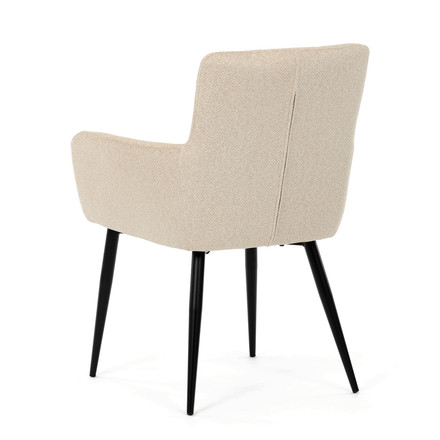 Moderní jídelní židle Autronic Židle jídelní, krémová látka, černý kov (DCH-P3146 CRM2) (7)
