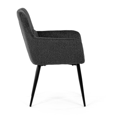 Moderní jídelní židle Autronic Židle jídelní, tmavě šedá látka, černý kov (DCH-P3146 GREY2) (10)