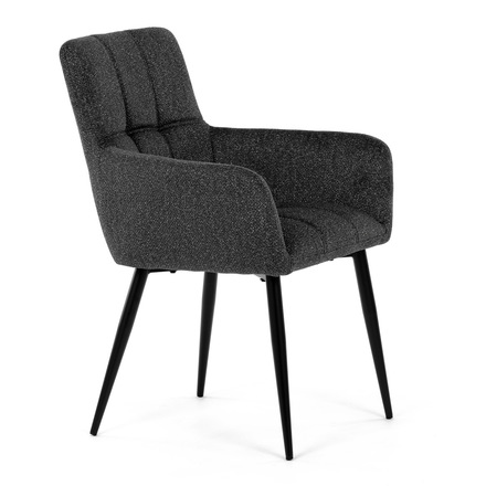 Moderní jídelní židle Autronic Židle jídelní, tmavě šedá látka, černý kov (DCH-P3146 GREY2) (11)