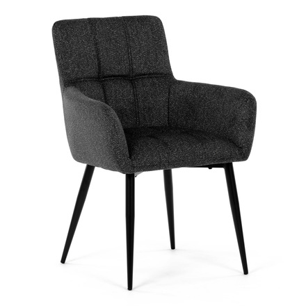 Moderní jídelní židle Autronic Židle jídelní, tmavě šedá látka, černý kov (DCH-P3146 GREY2) (12)
