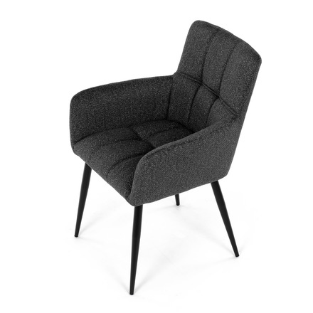Moderní jídelní židle Autronic Židle jídelní, tmavě šedá látka, černý kov (DCH-P3146 GREY2) (15)