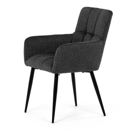Moderní jídelní židle Autronic Židle jídelní, tmavě šedá látka, černý kov (DCH-P3146 GREY2) (3)