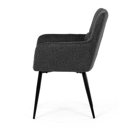 Moderní jídelní židle Autronic Židle jídelní, tmavě šedá látka, černý kov (DCH-P3146 GREY2) (4)