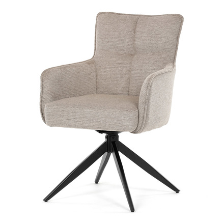 Moderní jídelní židle Autronic Židle jídelní, taštičkové pružiny v sedáku, 180° otočný mechanismus, lanýžová voděodolná látka, černý kov (DCH-P3170 LAN2) (2)