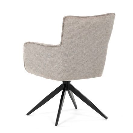 Moderní jídelní židle Autronic Židle jídelní, taštičkové pružiny v sedáku, 180° otočný mechanismus, lanýžová voděodolná látka, černý kov (DCH-P3170 LAN2) (6)