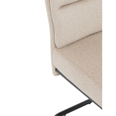 Moderní jídelní židle Autronic Židle jídelní, taštičkové pružiny v sedáku, madlo na opěráku, krémová látka, černý kov (DCL-P3107 CRM2) (27)