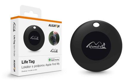 Lokátor Aligator Life Tag - s podporou Apple Find My - černý