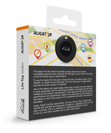 Lokátor Aligator Life Tag - s podporou Apple Find My - černý (2)