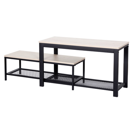 Botník Autronic Botník 2 police, MDF dekor dub sonoma, kov - černý matný lak (ABO-W2124 SON)