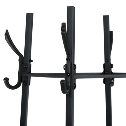 Věšák Autronic Věšák se 4 policemi, dekor divoký dub, MDF, černý lak (GD-170 OAK) (5)