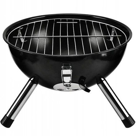 Přenosný gril na dřevěné uhlí BBQ KO-C83000470 Přenosný gril na dřevěné uhlí smalt 30 cm (2)