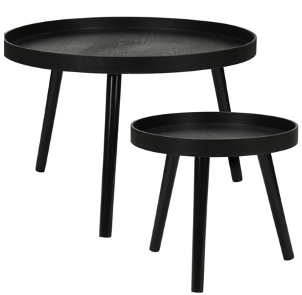 Odkládací stolek Homestyling KO-KR8200300 Odkládací stolek sada 2 ks borovice černá