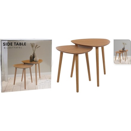 Odkládací stolek Homestyling KO-KR8000110 Odkládací stolek sada 2 ks borovice (2)