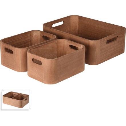 Sada úložných boxů Excellent KO-KR8000170 Sada dřevěných úložných boxů 3 ks (2)