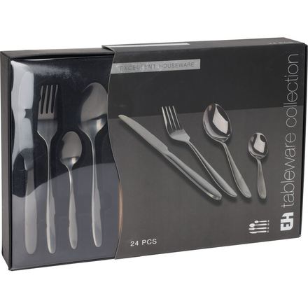Sada příborů Excellent KO-CC4100950 Sada příborů nerez 24 ks ČERNÁ (2)