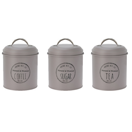 Dóza na potraviny Excellent KO-C80653730seda Dóza na potraviny kávu, čaj a cukr sada 3 ks šedá