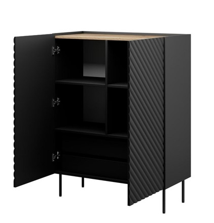 Regál Halmar ONDA 2D černá/artisan (2 Karton) (1)