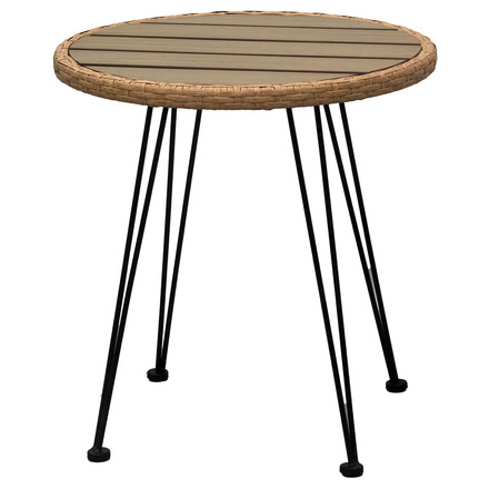 Set zahradního nabytku Autronic Relaxační set stůl + 2 židle, kov, umělý ratan, látka béžová, deska stolku polywood (AZ-F1208 NAT) (2)