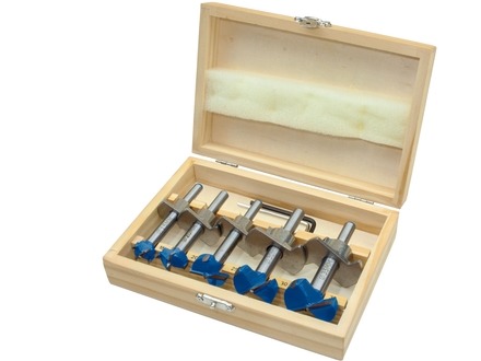 Frézy-sukovníky Extol Craft 902003 frézy-sukovníky, do dřeva s hloubk. dorazem, sada 5ks,, ⌀15-20-25-30-35mm, s SK plátky