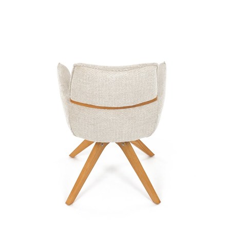 Moderní jídelní židle Autronic Židle jídelní, béžová látka, 360° vratný mechanismus, masiv jasan (DCH-D1348 CRM2) (19)