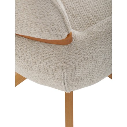 Moderní jídelní židle Autronic Židle jídelní, béžová látka, 360° vratný mechanismus, masiv jasan (DCH-D1348 CRM2) (28)