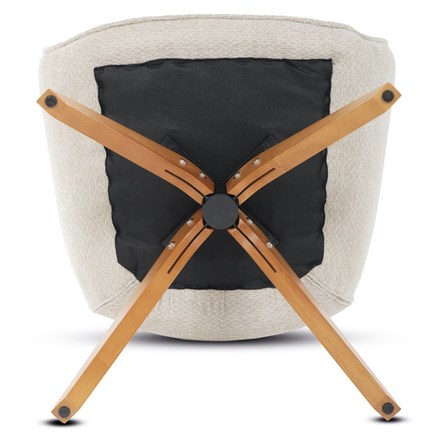 Moderní jídelní židle Autronic Židle jídelní, béžová látka, 360° vratný mechanismus, masiv jasan (DCH-D1348 CRM2) (29)