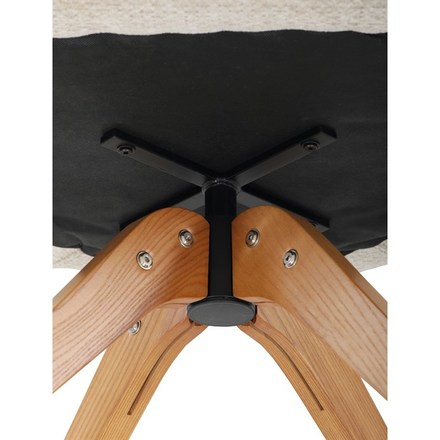 Moderní jídelní židle Autronic Židle jídelní, béžová látka, 360° vratný mechanismus, masiv jasan (DCH-D1348 CRM2) (30)