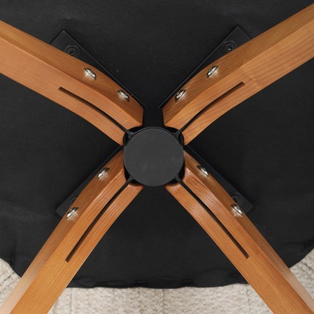 Moderní jídelní židle Autronic Židle jídelní, béžová látka, 360° vratný mechanismus, masiv jasan (DCH-D1348 CRM2) (31)