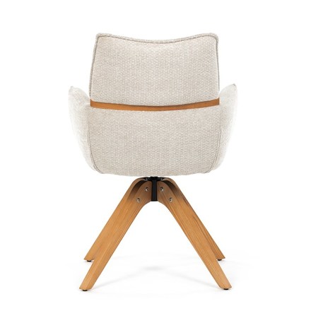 Moderní jídelní židle Autronic Židle jídelní, béžová látka, 360° vratný mechanismus, masiv jasan (DCH-D1348 CRM2) (7)