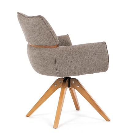 Moderní jídelní židle Autronic Židle jídelní, lanýžová látka, 360° vratný mechanismus, masiv jasan (DCH-D1348 LAN2) (9)