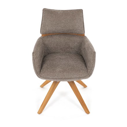 Moderní jídelní židle Autronic Židle jídelní, lanýžová látka, 360° vratný mechanismus, masiv jasan (DCH-D1348 LAN2) (13)