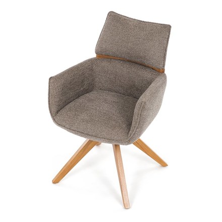 Moderní jídelní židle Autronic Židle jídelní, lanýžová látka, 360° vratný mechanismus, masiv jasan (DCH-D1348 LAN2) (14)