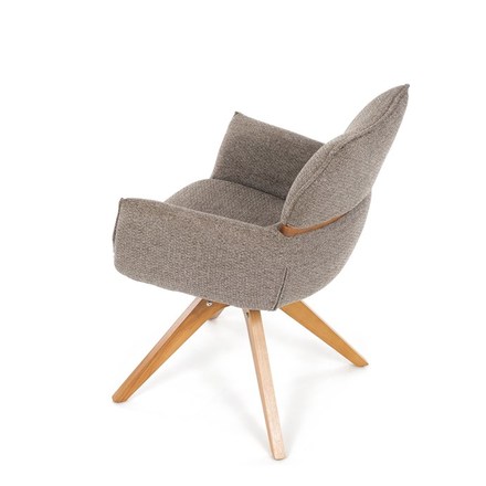 Moderní jídelní židle Autronic Židle jídelní, lanýžová látka, 360° vratný mechanismus, masiv jasan (DCH-D1348 LAN2) (17)