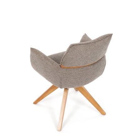 Moderní jídelní židle Autronic Židle jídelní, lanýžová látka, 360° vratný mechanismus, masiv jasan (DCH-D1348 LAN2) (18)