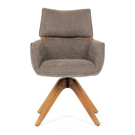 Moderní jídelní židle Autronic Židle jídelní, lanýžová látka, 360° vratný mechanismus, masiv jasan (DCH-D1348 LAN2) (1)