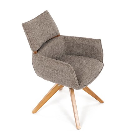 Moderní jídelní židle Autronic Židle jídelní, lanýžová látka, 360° vratný mechanismus, masiv jasan (DCH-D1348 LAN2) (23)