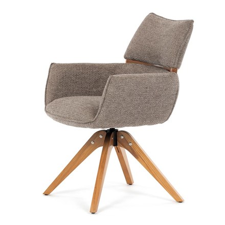 Moderní jídelní židle Autronic Židle jídelní, lanýžová látka, 360° vratný mechanismus, masiv jasan (DCH-D1348 LAN2) (3)