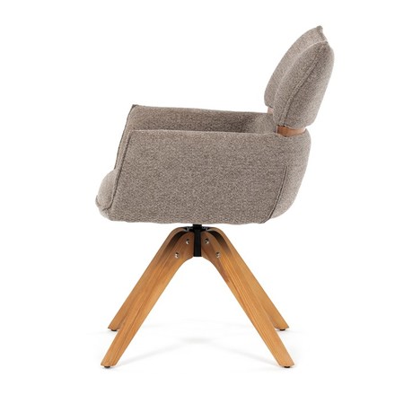 Moderní jídelní židle Autronic Židle jídelní, lanýžová látka, 360° vratný mechanismus, masiv jasan (DCH-D1348 LAN2) (4)