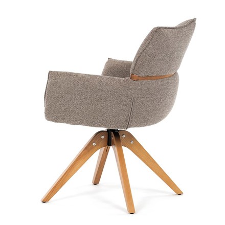 Moderní jídelní židle Autronic Židle jídelní, lanýžová látka, 360° vratný mechanismus, masiv jasan (DCH-D1348 LAN2) (5)