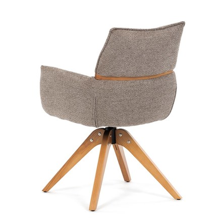 Moderní jídelní židle Autronic Židle jídelní, lanýžová látka, 360° vratný mechanismus, masiv jasan (DCH-D1348 LAN2) (6)