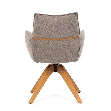 Moderní jídelní židle Autronic Židle jídelní, lanýžová látka, 360° vratný mechanismus, masiv jasan (DCH-D1348 LAN2) (7)