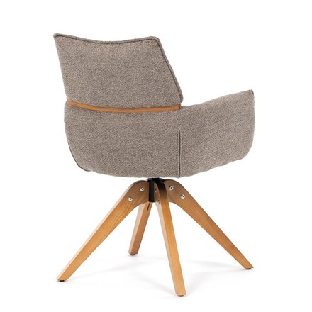 Moderní jídelní židle Autronic Židle jídelní, lanýžová látka, 360° vratný mechanismus, masiv jasan (DCH-D1348 LAN2) (8)