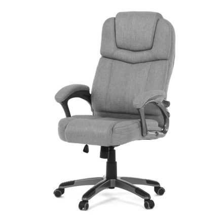 Kancelářské křeslo Autronic Křeslo kancelářské, šedá látka, šedý plastový kříž, kolečka na tvrdé povrchy (KA-C715 GREY2) (3)