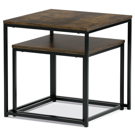 Set odkládacích stolků Autronic Set 2 ks odkládacích stolků, MDF, dekor divoký dub, kov, černý lak (AF-076 OLW) (4)