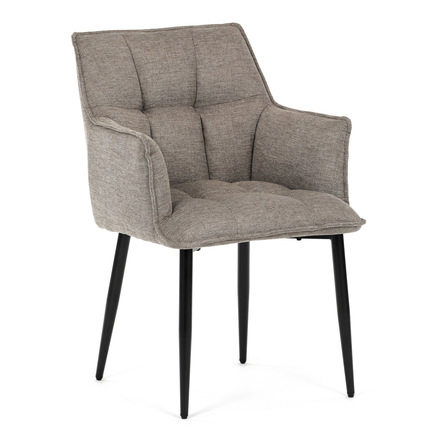 Moderní jídelní židle Autronic Židle jídelní, hnědá vodoodpudivá látka, černý matný lak, kovové nohy (DCH-J2139 LAN2) (12)