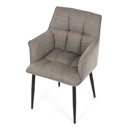 Moderní jídelní židle Autronic Židle jídelní, hnědá vodoodpudivá látka, černý matný lak, kovové nohy (DCH-J2139 LAN2) (14)